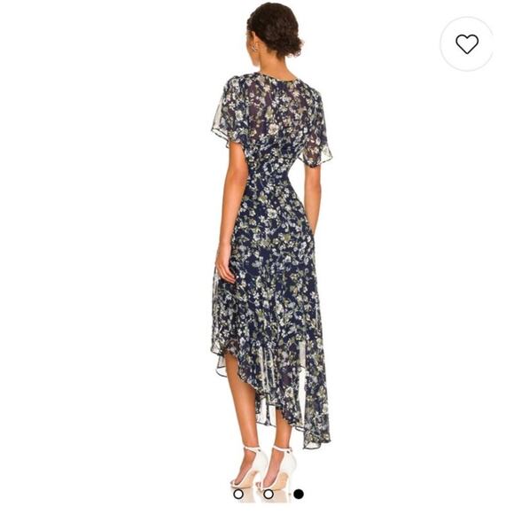 ASTR The Label Flutter Sleeve Maxi Dress Size XS Blue Green Floral Party Dinner - Picture 2 of 13